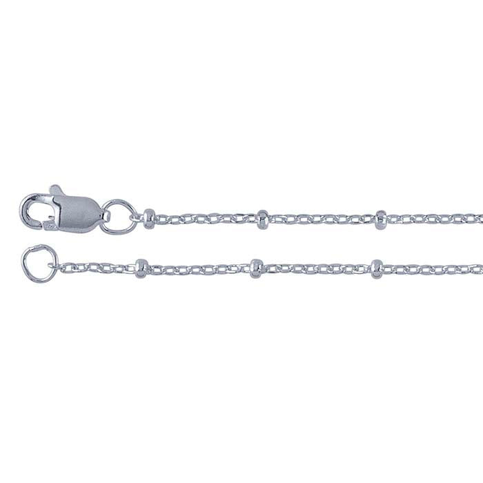 Sterling Silver Cable Chain with Beads