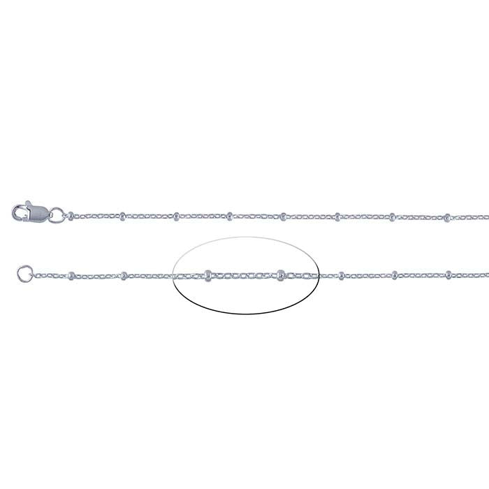 Sterling Silver Cable Chain with Beads