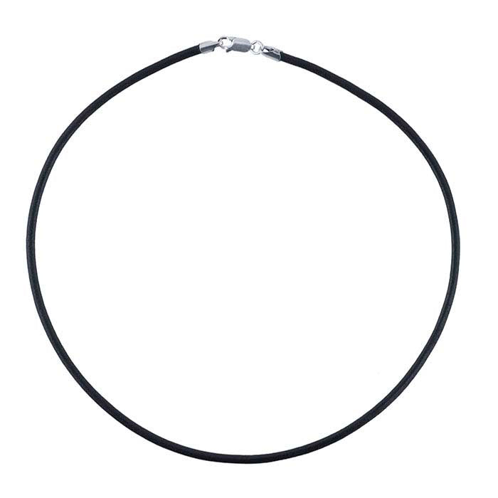 Black Leather Cord with Sterling Silver Clasp