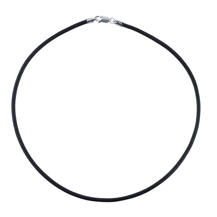 Black Leather Cord with Sterling Silver Clasp