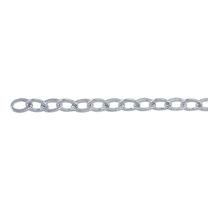 Sterling Silver Flat Oval Cable Chain