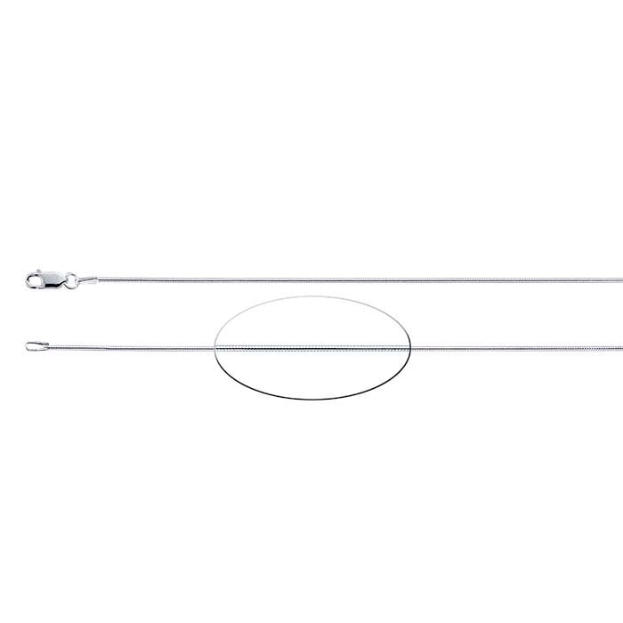 Sterling Silver Round Seamed Snake Chain