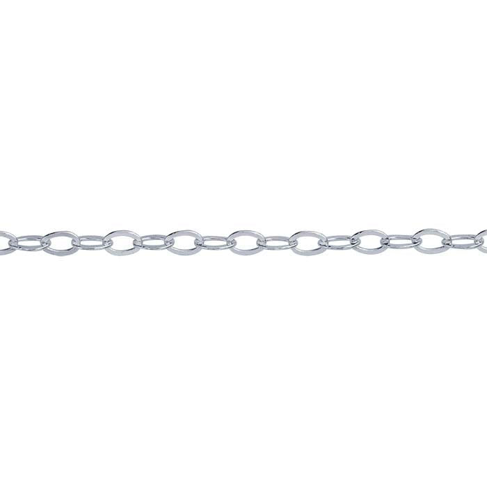 Sterling Silver Flat Oval Cable Chain
