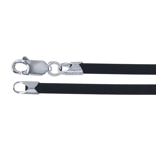 Black Rubber Cord with Sterling Silver Clasp