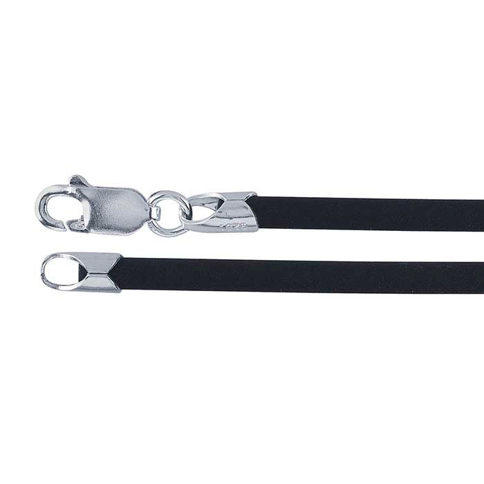 Black Rubber Cord with Sterling Silver Clasp