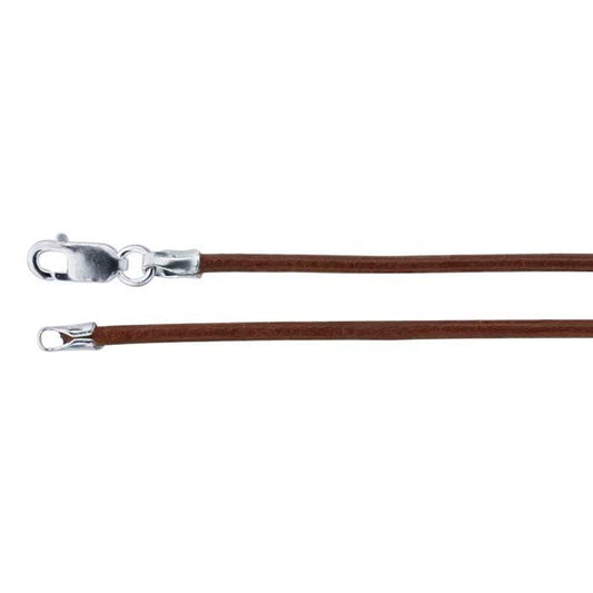 Brown Leather Cord with Sterling Silver Clasp