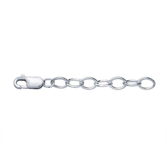 Sterling Silver Oval Cable Chain Extender with Lobster Clasp