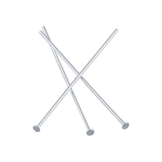 Sterling Silver Flat Head Pin, 0.51mm, 1/2-Hard