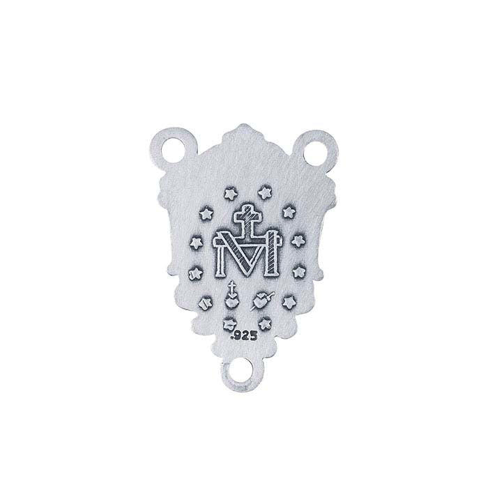 Sterling Silver Miraculous Medal Rosary Center Pendant