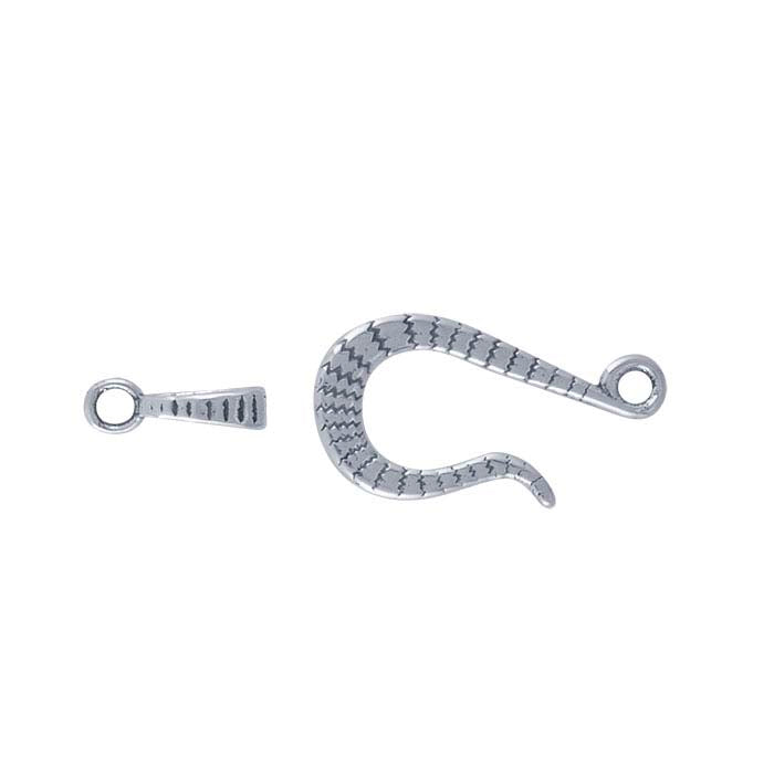 Sterling sølv mønstret krok- og øyespenne