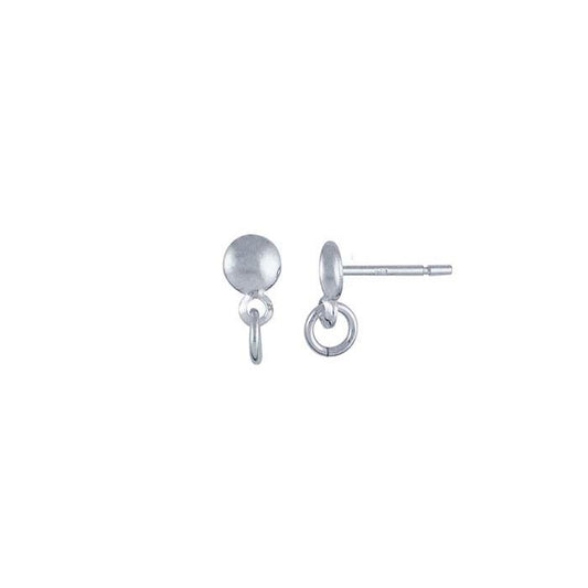 Sterling Silver Dome Post Earring with Closed Ring