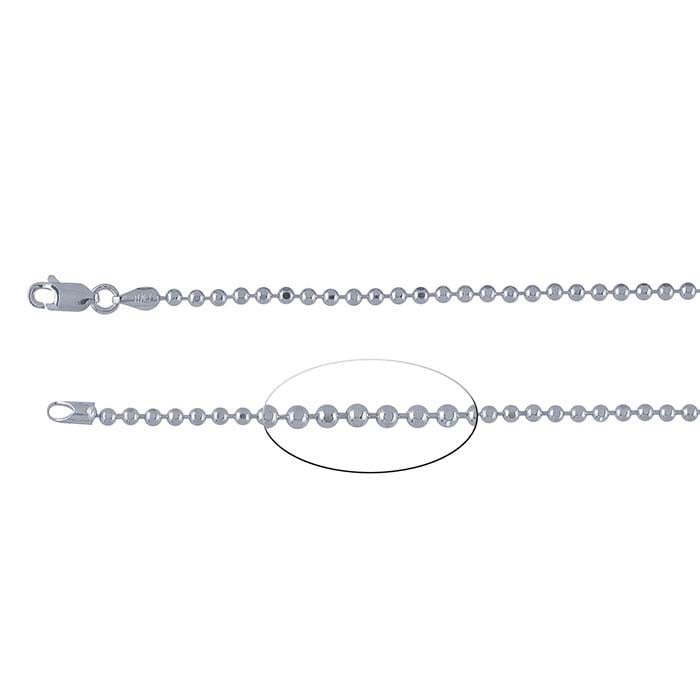 Sterling Silver Diamond-Cut Bead Chain