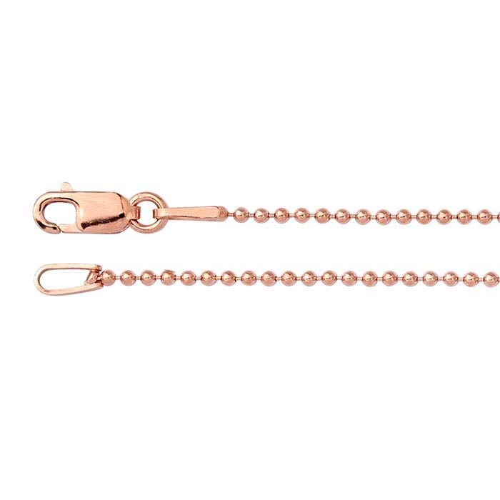 Sterling Silver Rose Gold-Plated Bead Chain