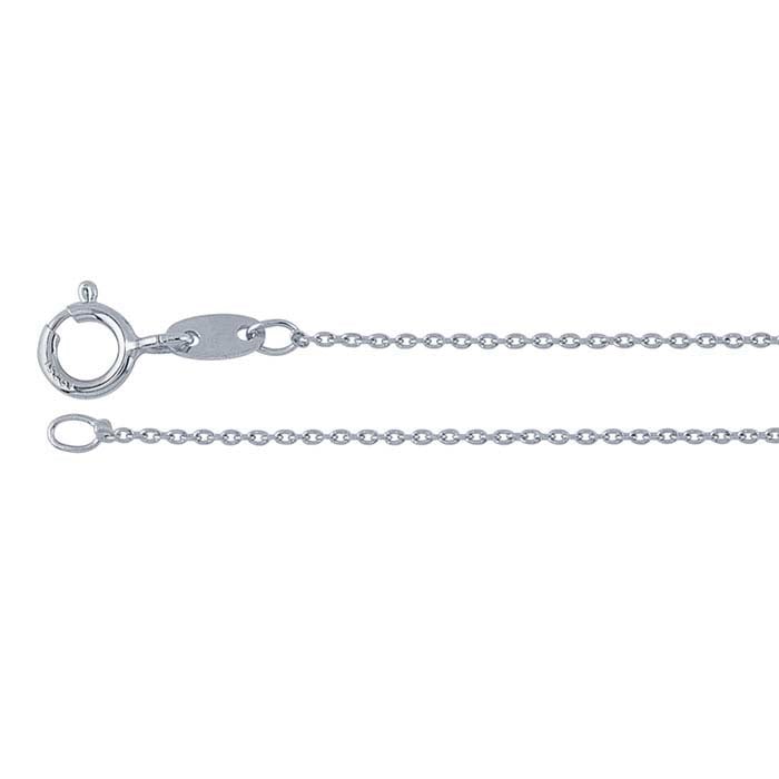 Sterling Silver Rhodium-Plated Oval Cable Chain