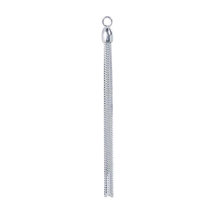Sterling Silver Ball & Flat Curb Chain Tassel Component