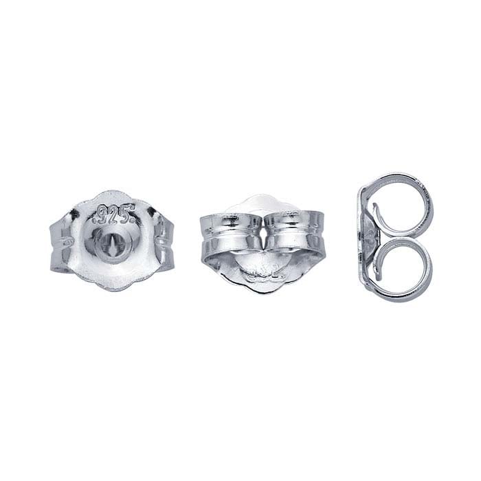 Sterling Silver Rhodium-Plated Friction Ear Nut