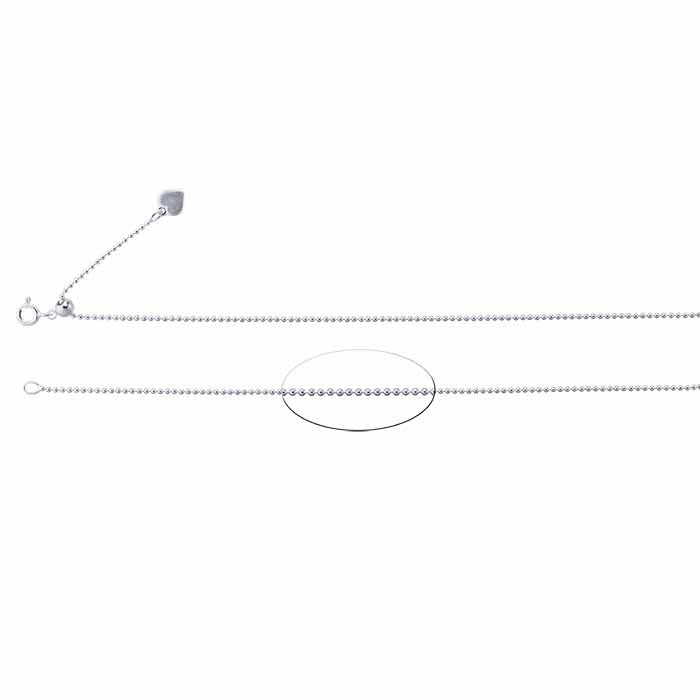 Sterling Silver Bead Chain, Adjustable