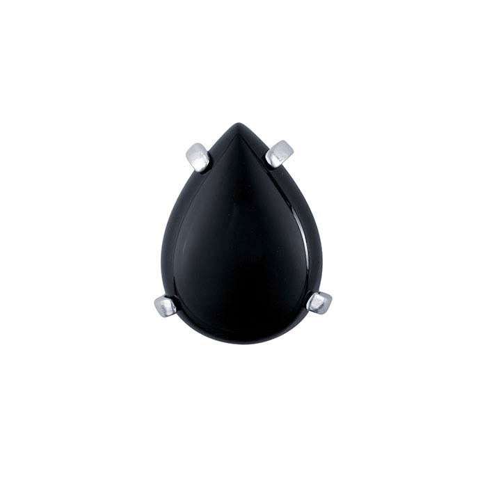 Cabochon ReadySet™ poire 15 x 10 mm en argent sterling, sertissage à 4 griffes