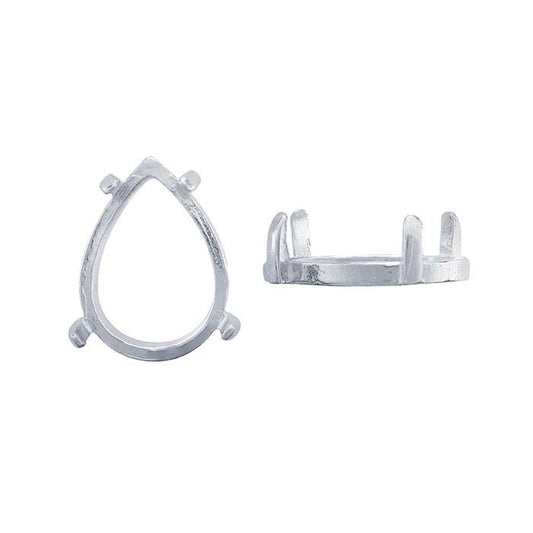 Impostazione ReadySet™ a 4 punte per cabochon a forma di pera 18 x 13 mm in argento sterling