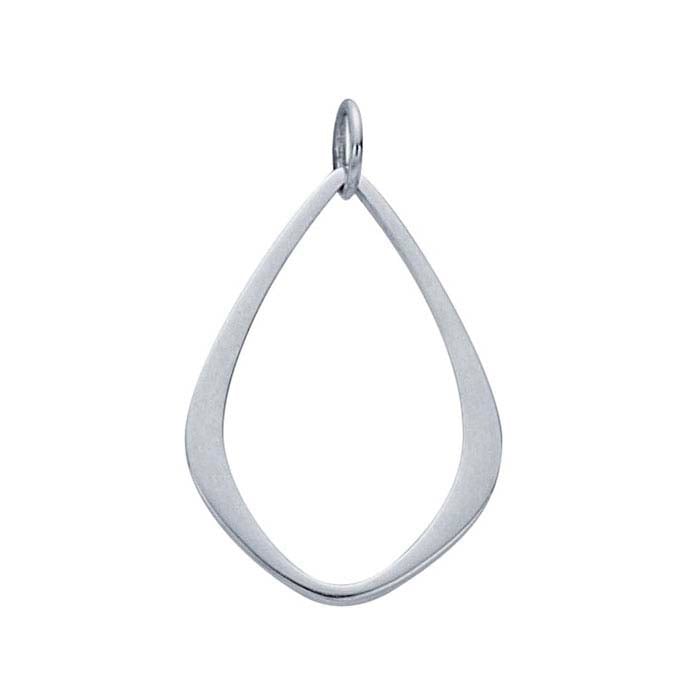 Sterling Silver Abstract Teardrop Pendant