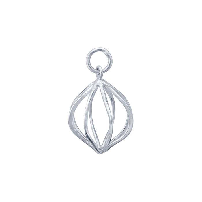 Sterling Silver Wire Cage Pendant