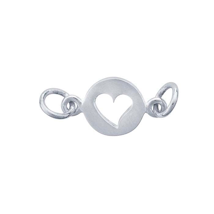 Sterling Silver Heart Cut-Out Round Festoon Pendant