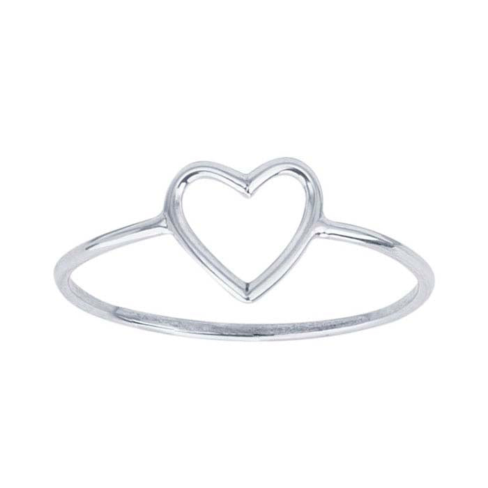 स्टर्लिंग सिल्वर ओपन हार्ट रिंग