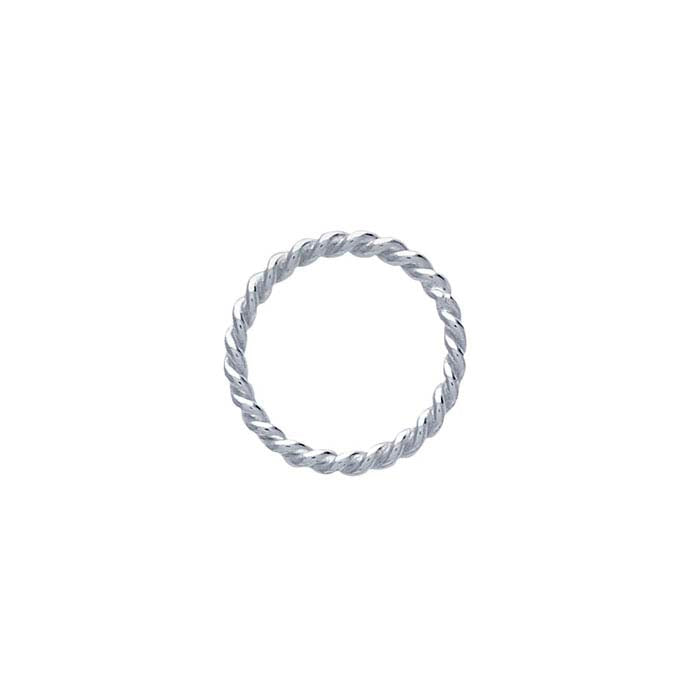 Sterling Silver Round Rope-Style Closed Ring