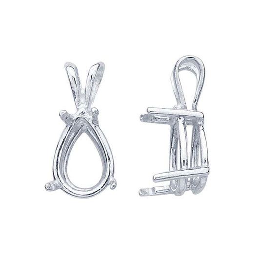 Montatura per pendente a cestello ReadySet™ a forma di pera 10 x 7mm in argento sterling
