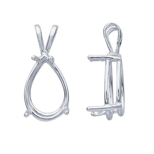 Montatura per pendente a cestello ReadySet™ a forma di pera 13 x 9mm in argento sterling