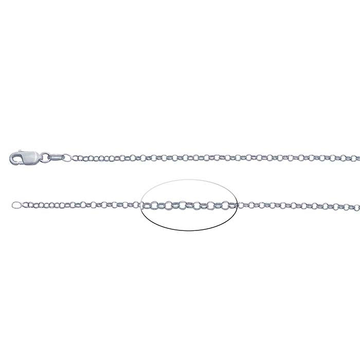 Sterling Silver Round Rolo Chain