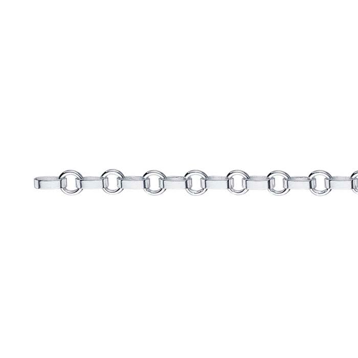 Smooth Round Chain Sterling Silver Flat Oval & Smooth Round Long & Short Chain, By the Fo ...