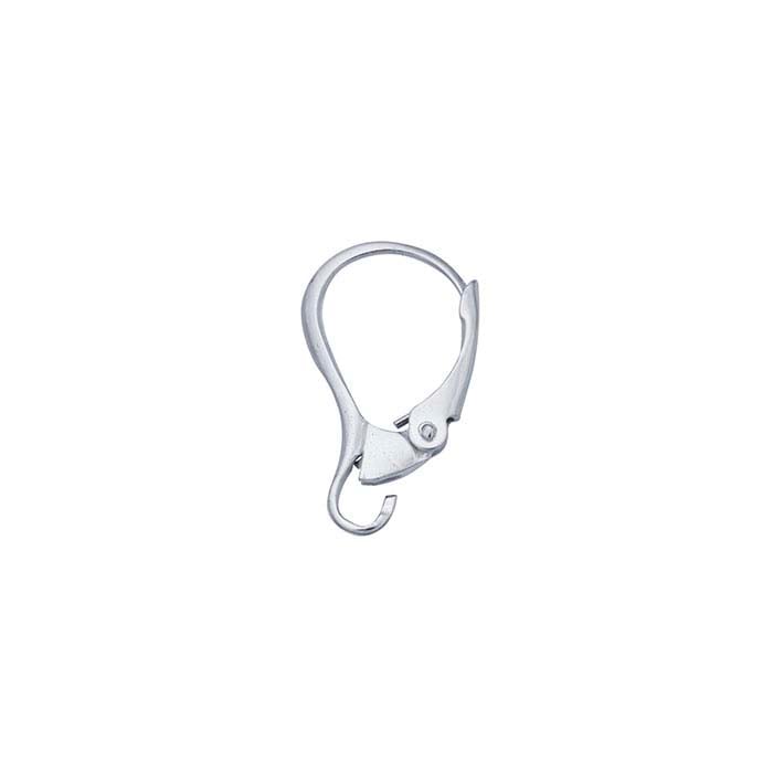 Alambre para aretes con cierre de palanca y lazo abierto en plata de ley