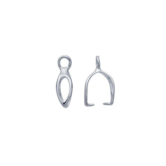 Fianza de plata de ley con forma de hoja abierta