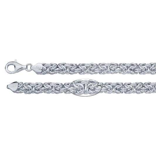 Sterling Silver Oval Byzantine Chain Bracelet
