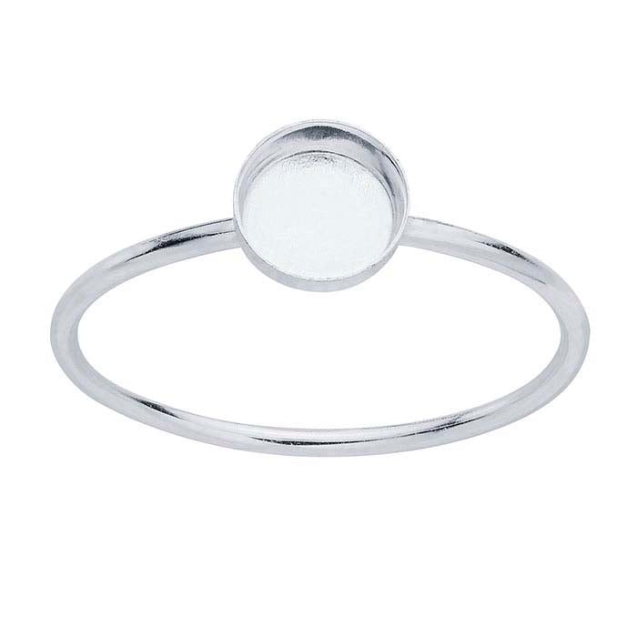 Sterling Silver Round Cabochon Ring Mounting