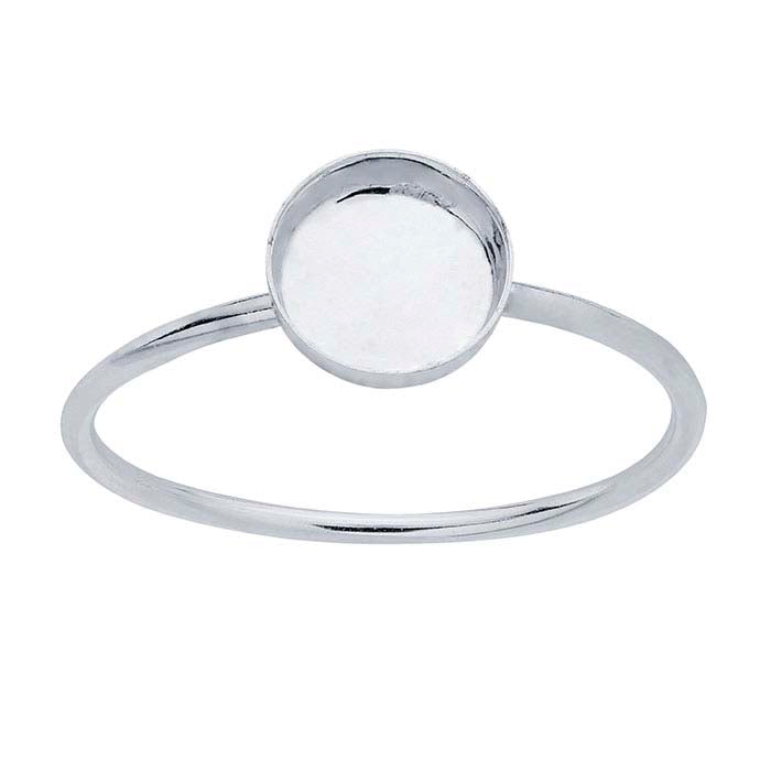 Sterling Silver Round Cabochon Ring Mounting