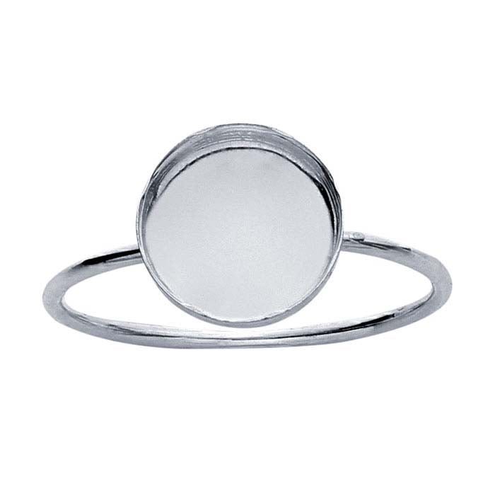 Sterling Silver Round Cabochon Ring Mounting