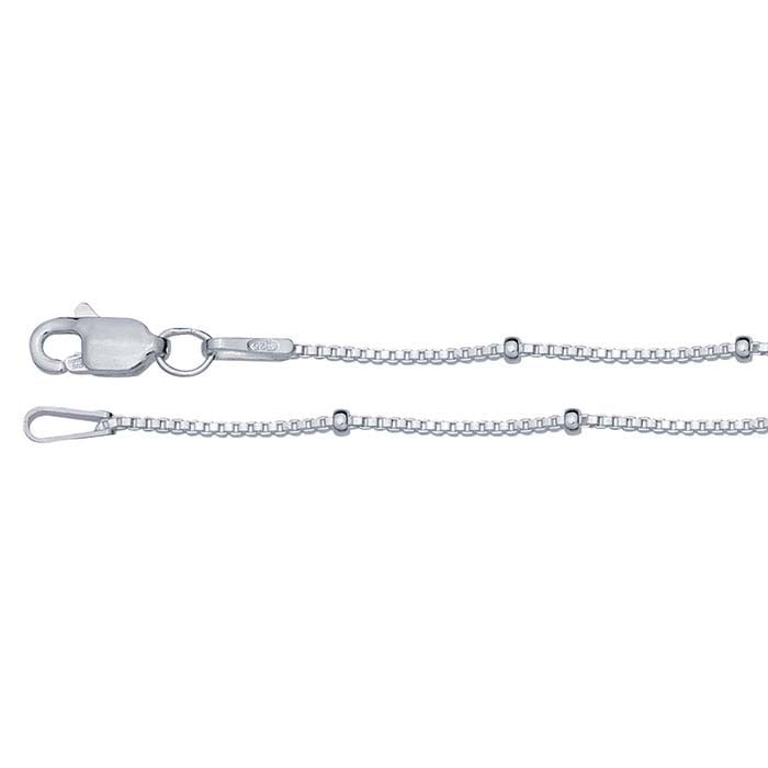 Sterling Silver Venetian Box Chain with Beads