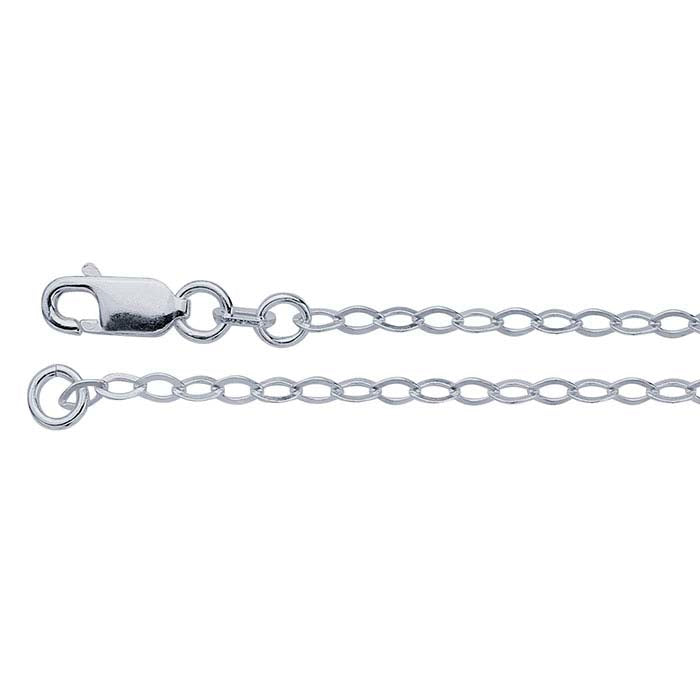 Sterling Silver Flat Oval Cable Chain