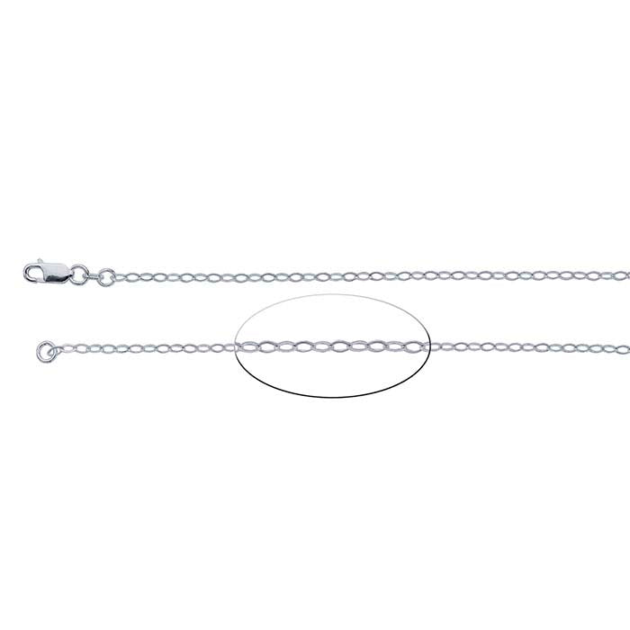 Sterling Silver Flat Oval Cable Chain
