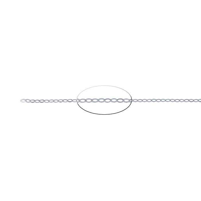 Sterling Silver Flat Oval Cable Chain, By the Foot