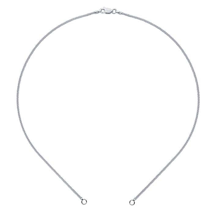 Sterling Silver Square Wheat Chain Necklace Component
