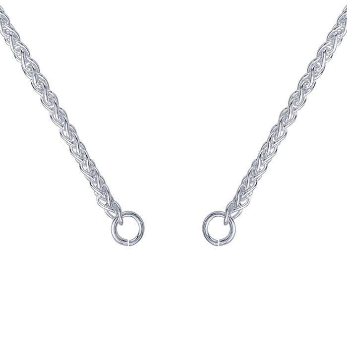Sterling Silver Square Wheat Chain Necklace Component