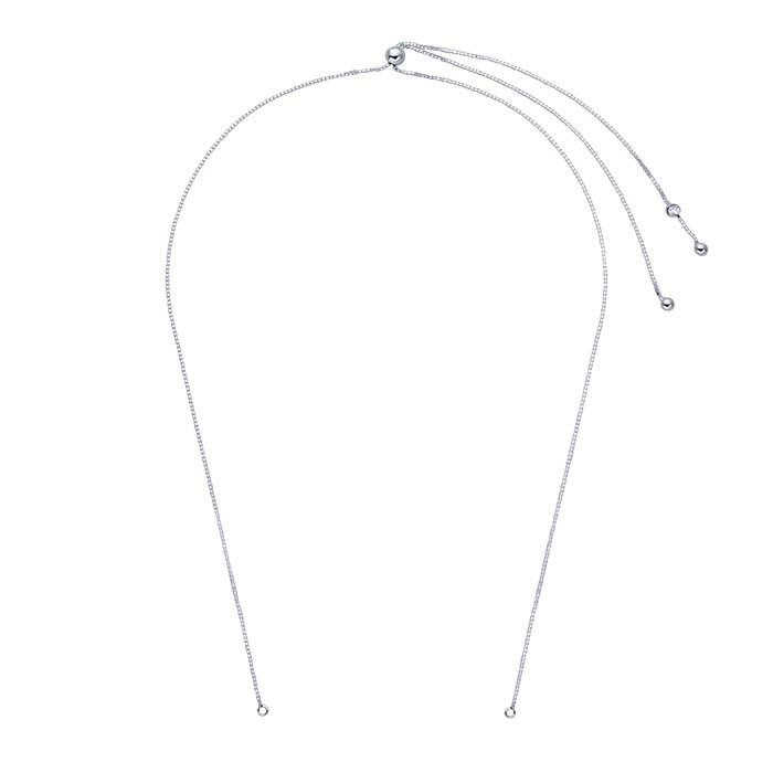 Sterling Silver Box Chain Necklace Component, Adjustable