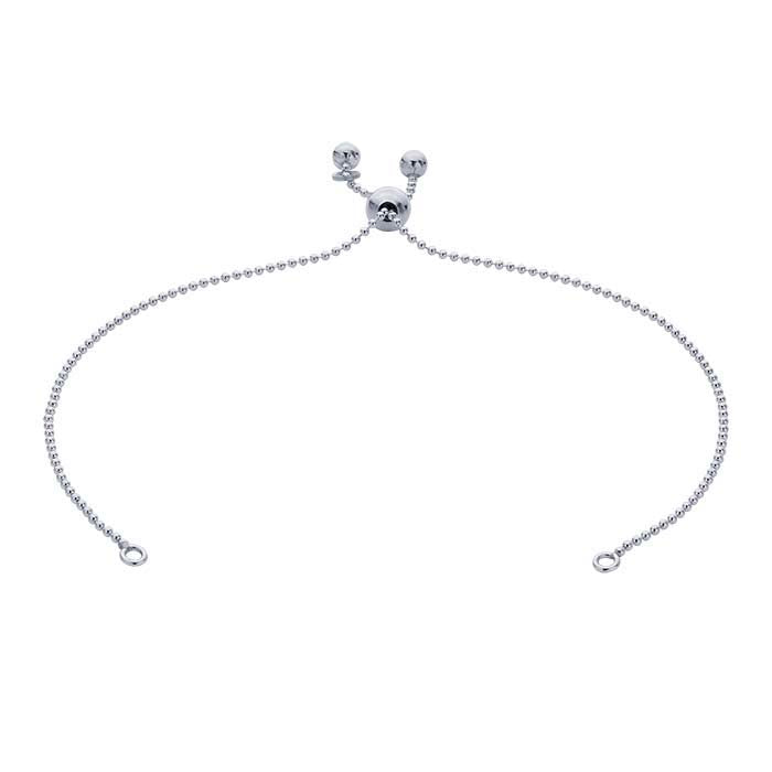 Componente Bracciale Catena di Perline in Argento Sterling, Regolabile