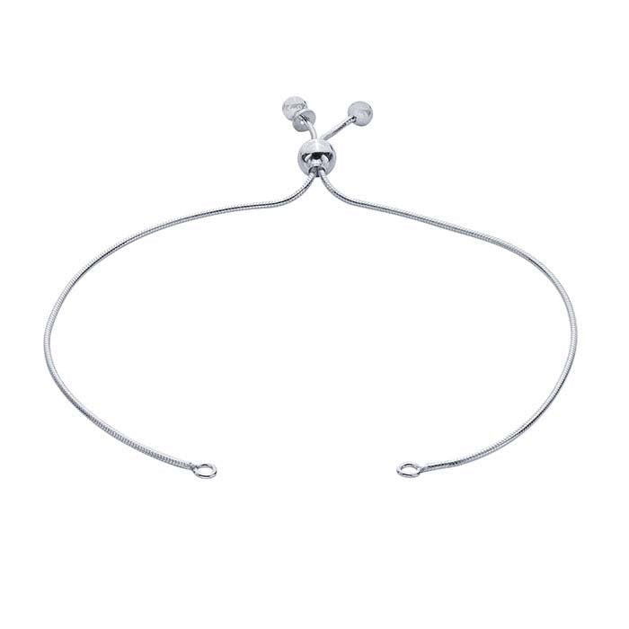 Sterling Silber Geschweißtes Schlangenketten-Armbandteil, Verstellbar