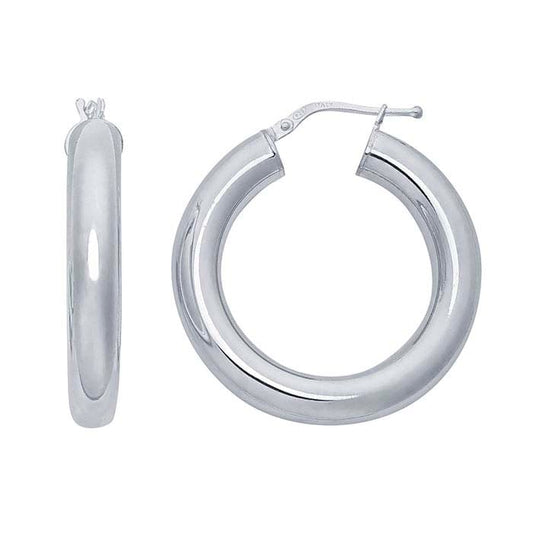 Sterling Silver 5mm Tubing Hoop Earrings