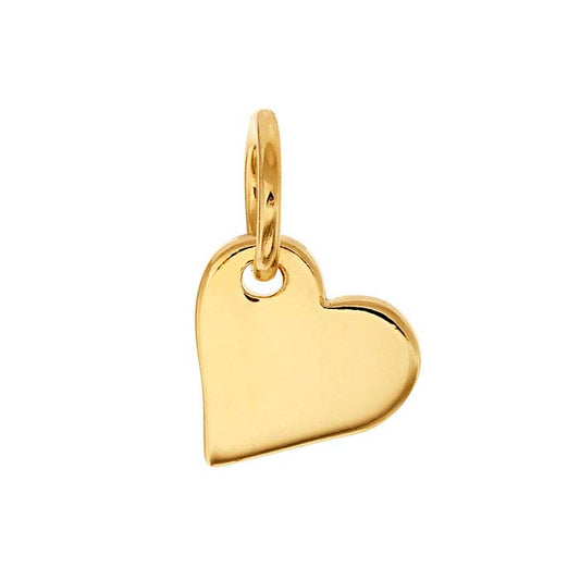 14K Heavy Yellow Gold-Plated Sterling Silver Heart Charm