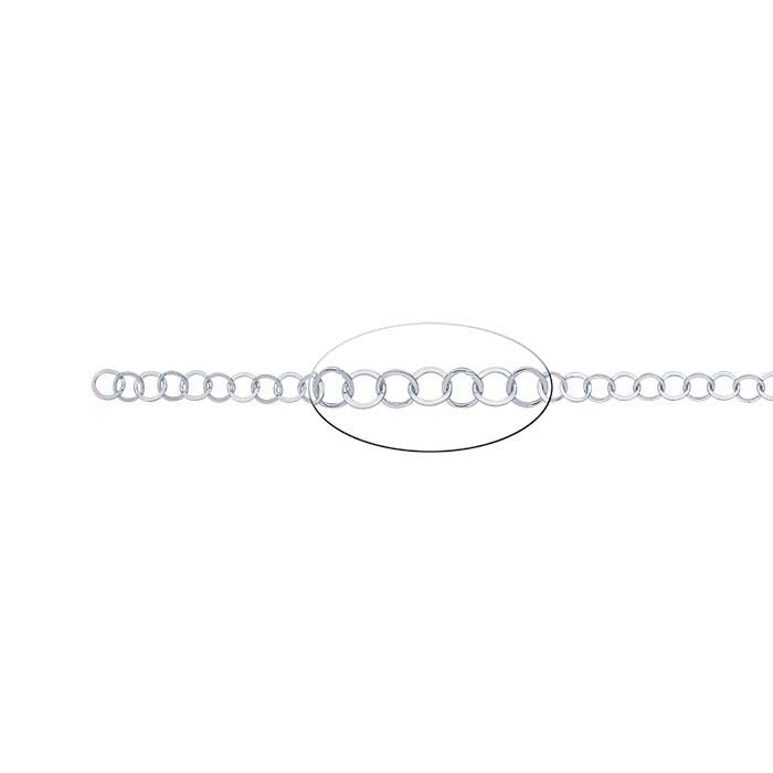 Sterling Silver Flat Round Cable Chain